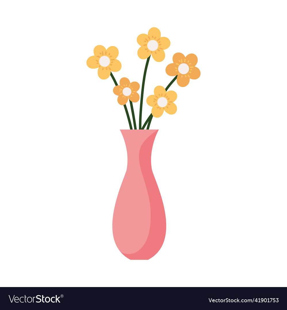 Flowers in vase Royalty Free Vector Image - VectorStock