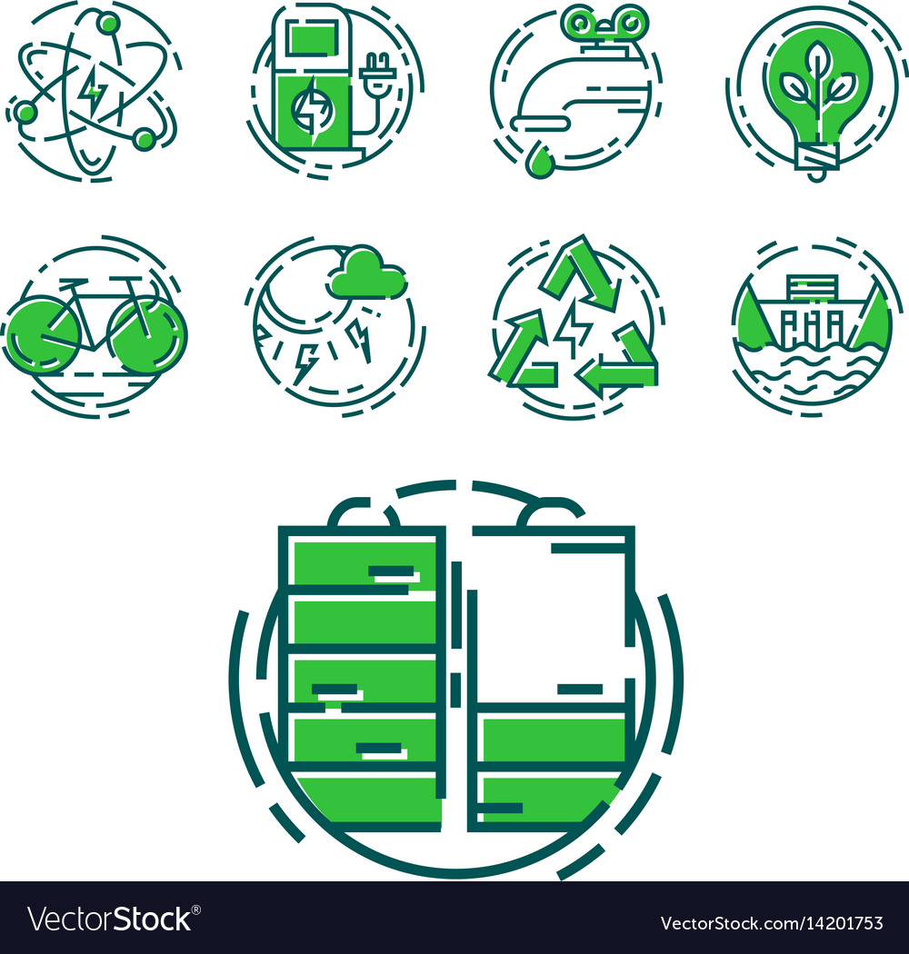 Green ecology energy conservation icons