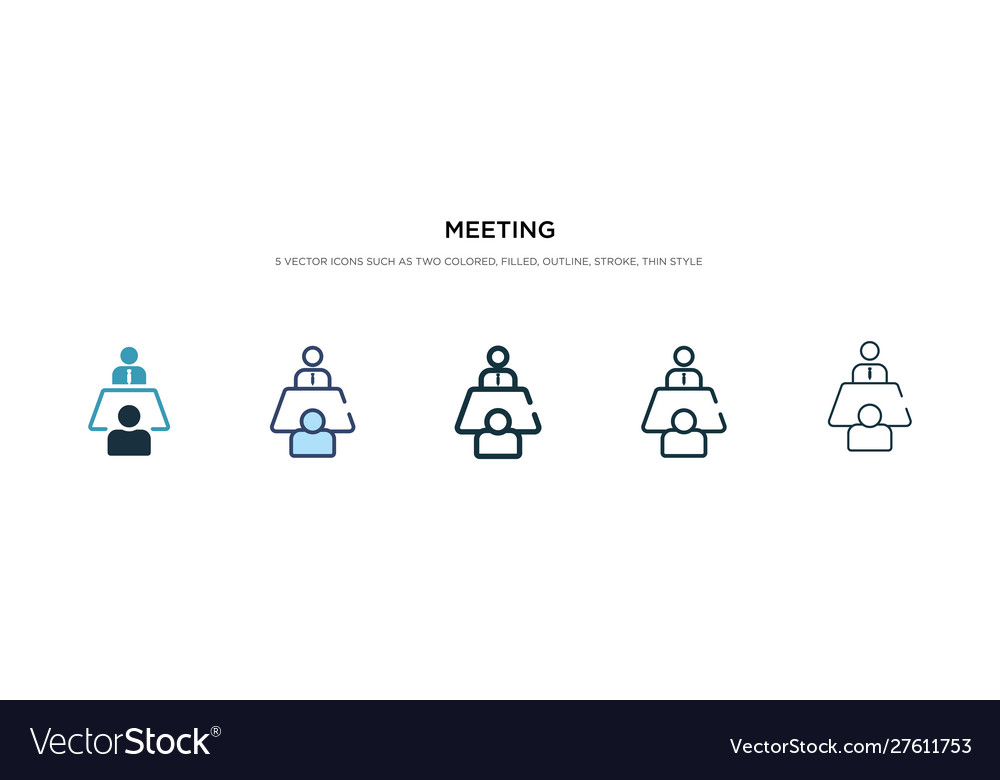 Meeting icon in different style two colored Vector Image