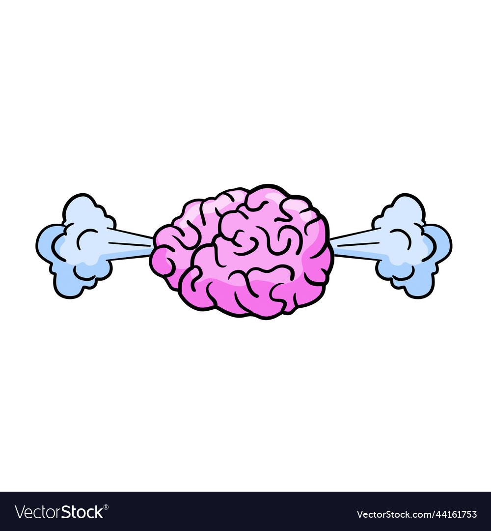 Steam from brain concept of hard work