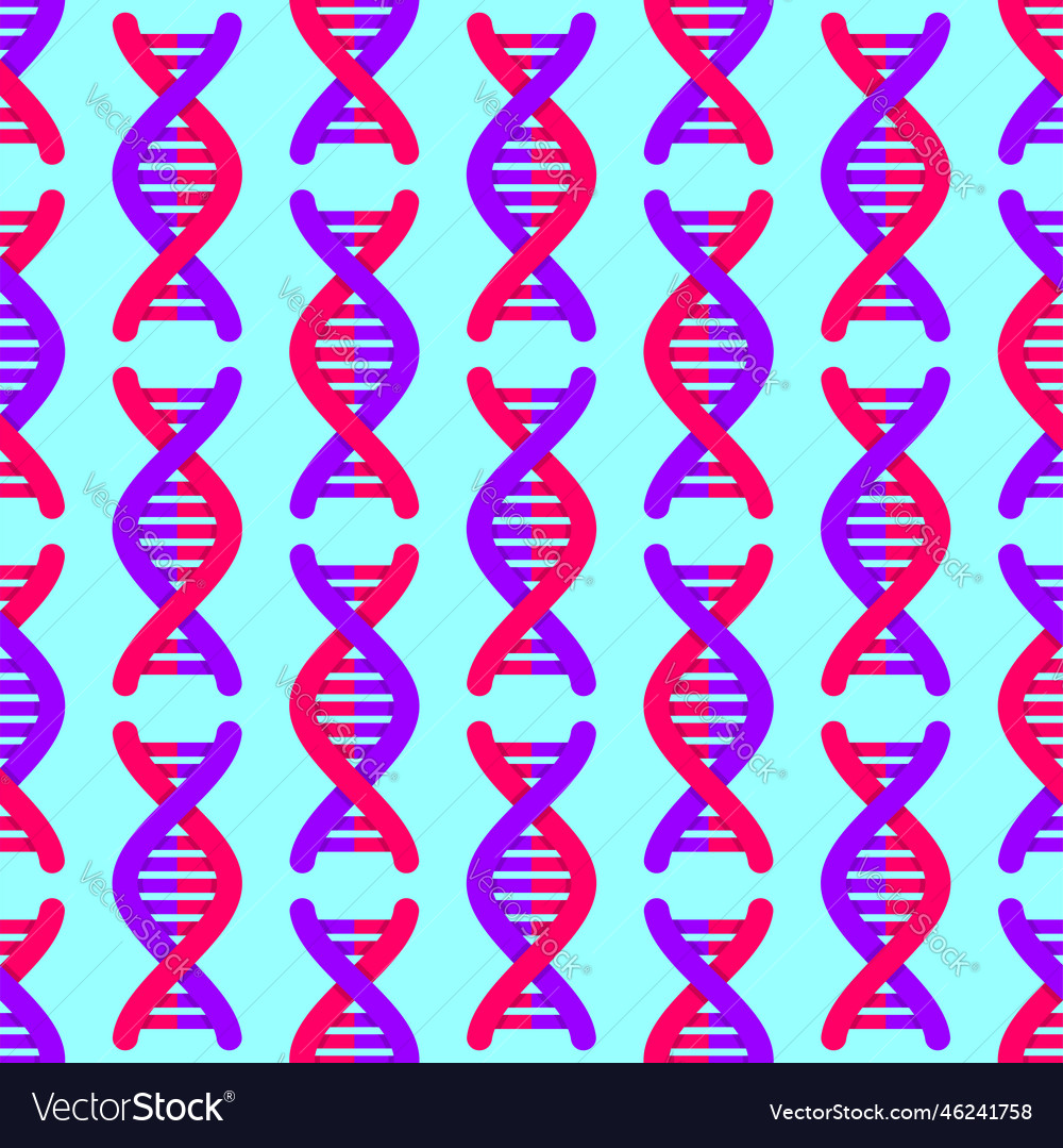 Dna strand pattern seamless deoxyribonucleic acid Vector Image