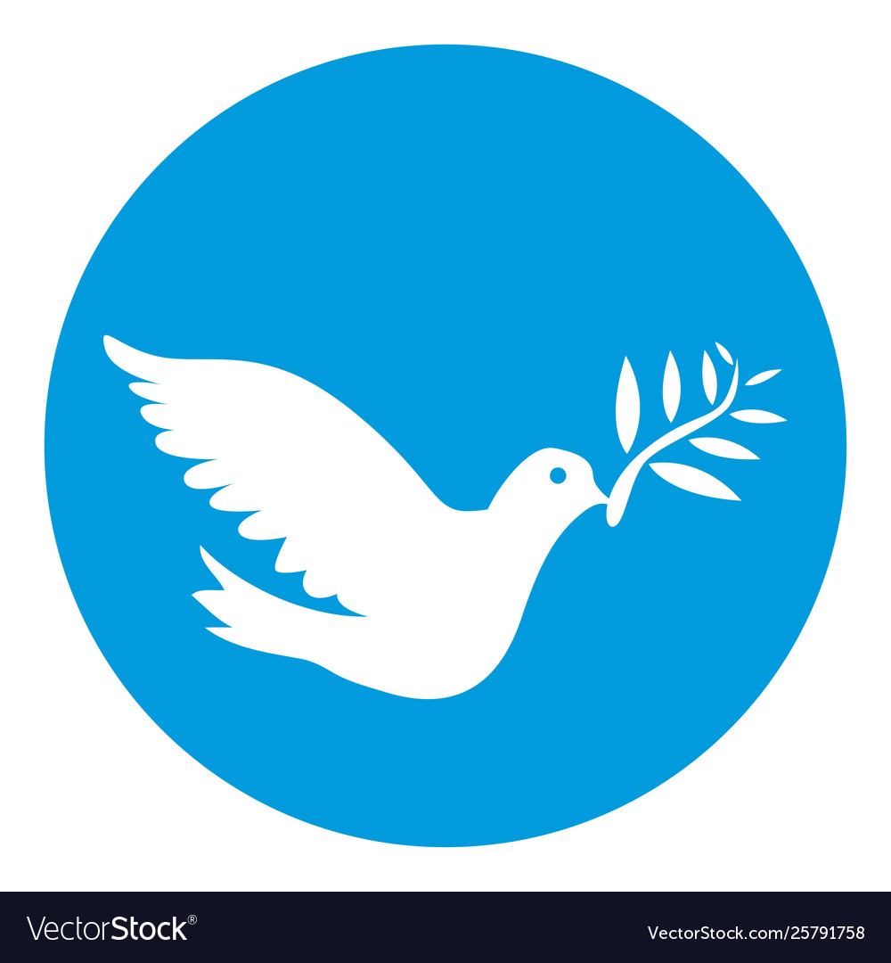 Dove white color symbol peace isolated Royalty Free Vector