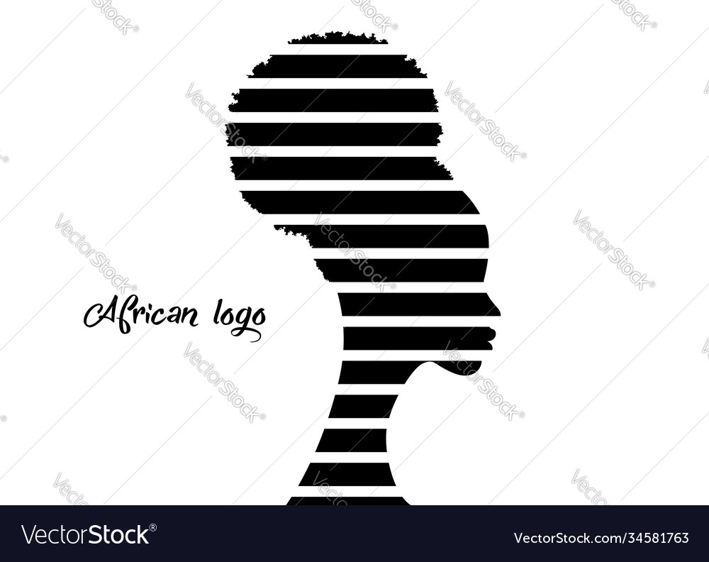African american woman face profile hairstyle logo vector image African american woman face profile hairstyle logo