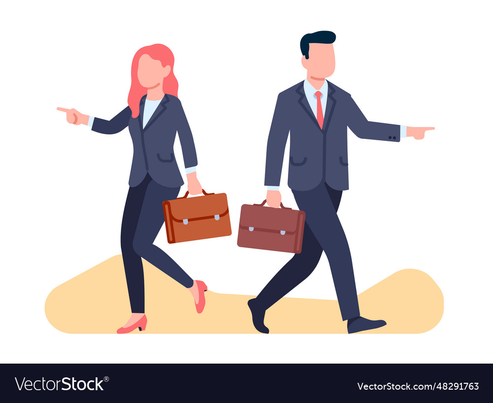 Business partners go separate ways successful man Vector Image