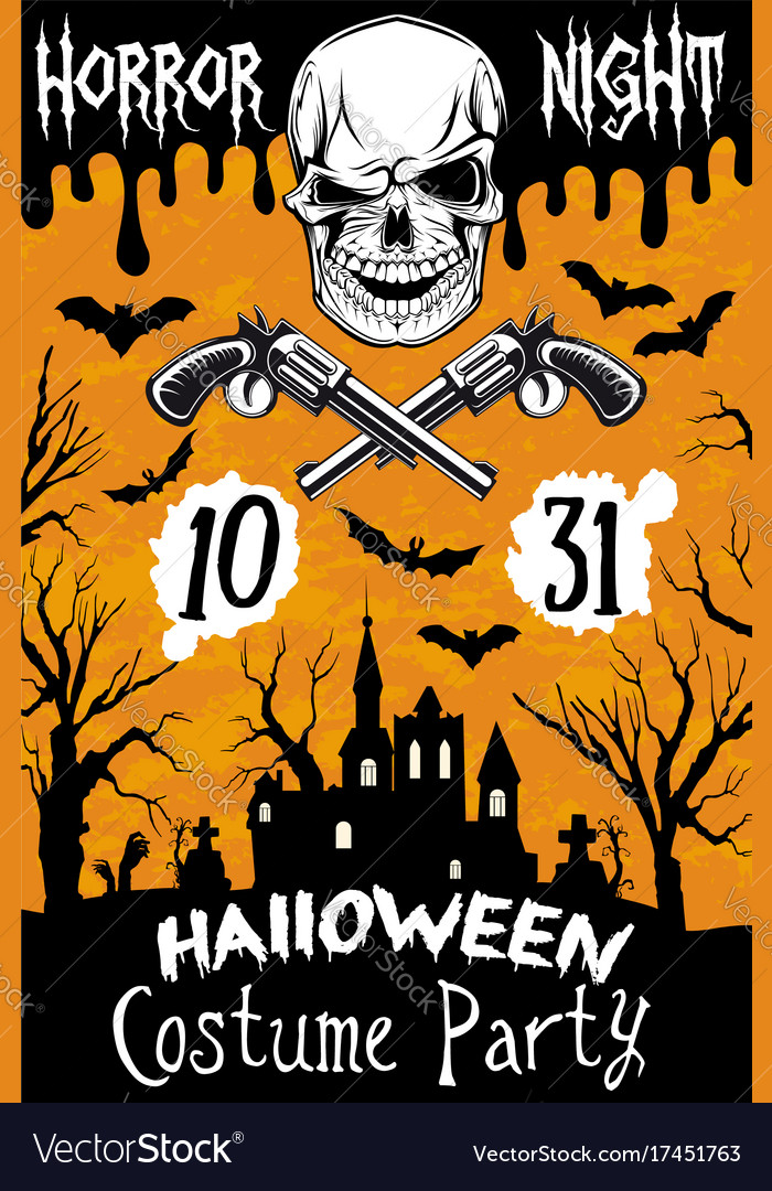 halloween poster horror skull party royalty free vector halloween costume party poster
