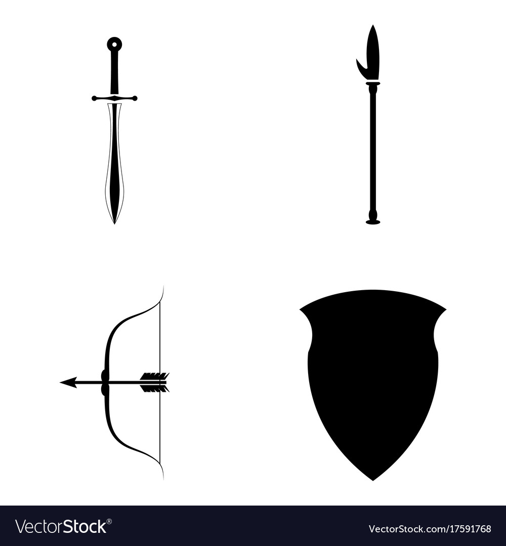 Ancient Weapons Icon Set Royalty Free Vector Image Ancient Weapons Icon Set Royalty Free Vector Image