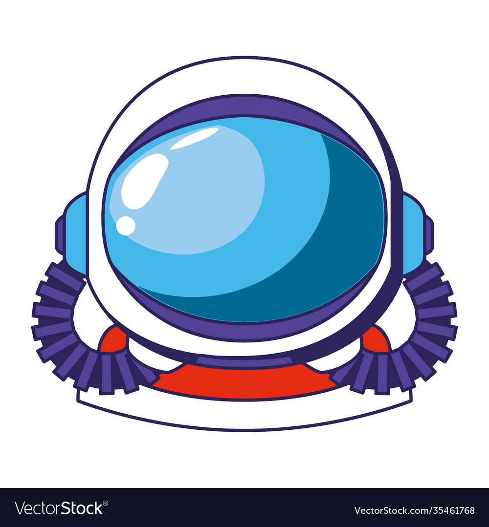 Colored astronaut helmet over a white background Vector Image