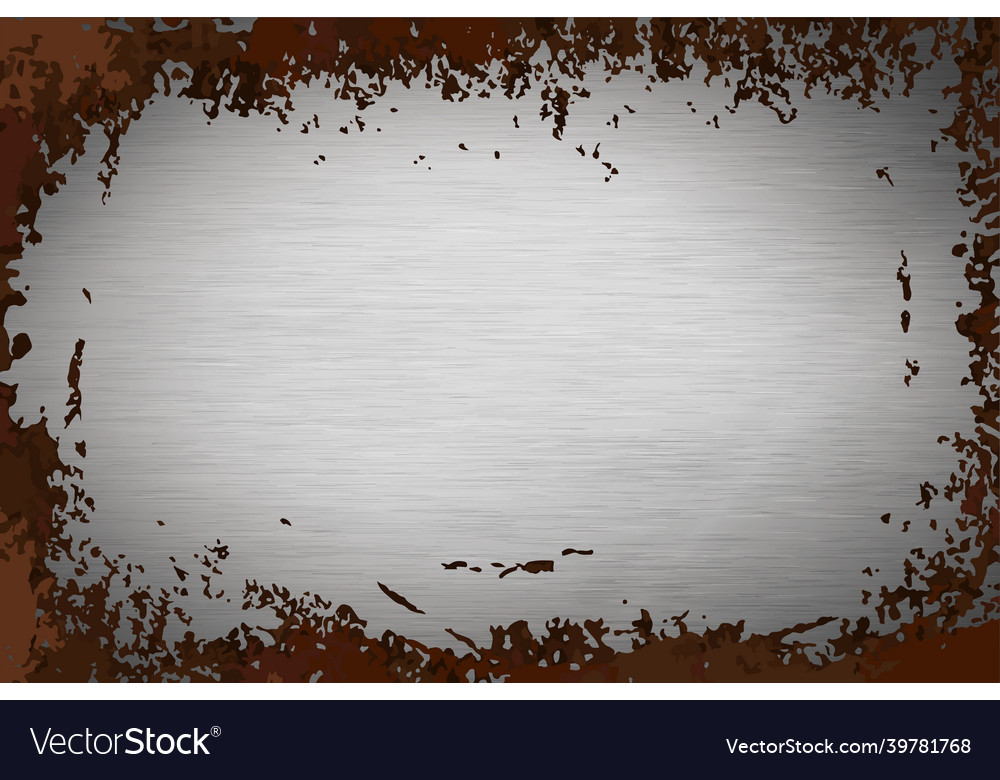 Gray metallic foil texture with brown rust texture vector image Gray metallic foil texture with brown rust texture