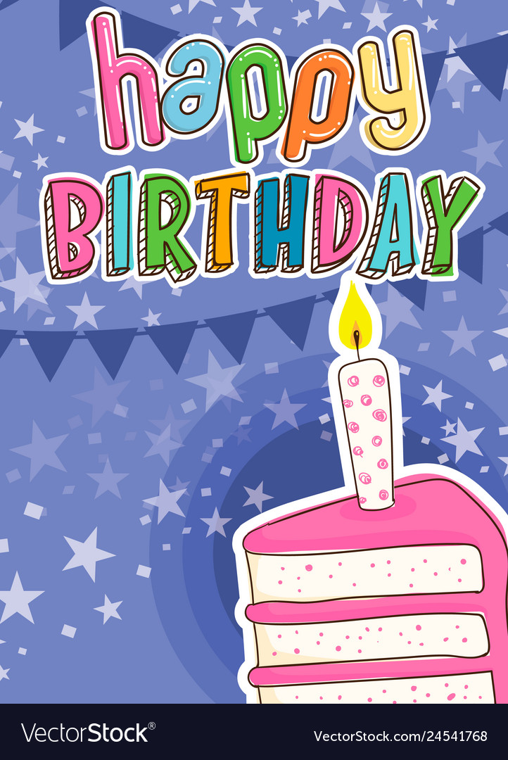 Happy birthday invitation card design Royalty Free Vector