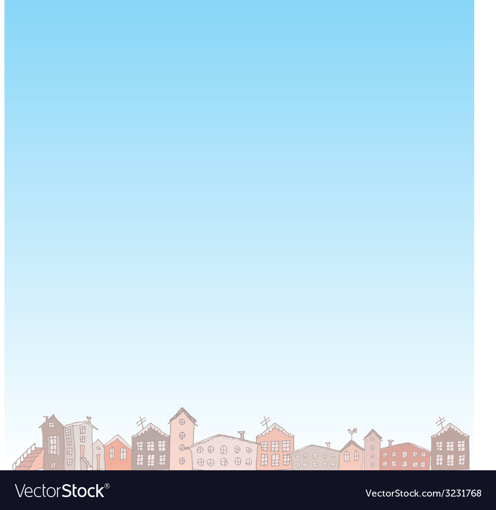 Nature blue background with city Royalty Free Vector Image