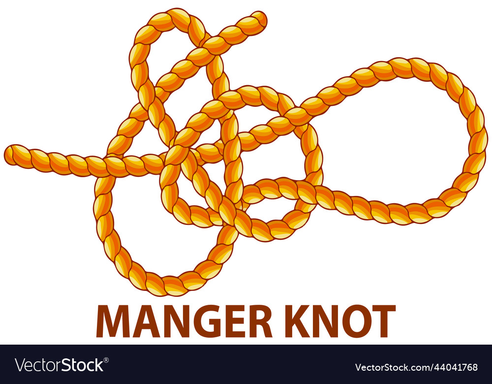 Yellow nautical rope knot interweaving of ropes Vector Image