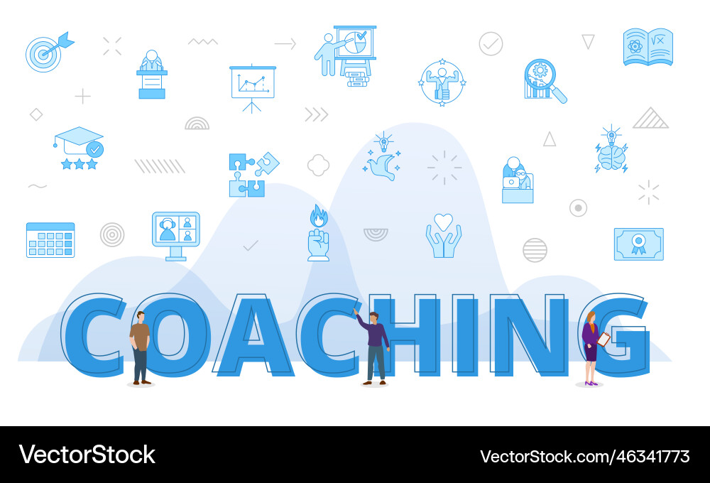 Business coaching concept with big words Vector Image