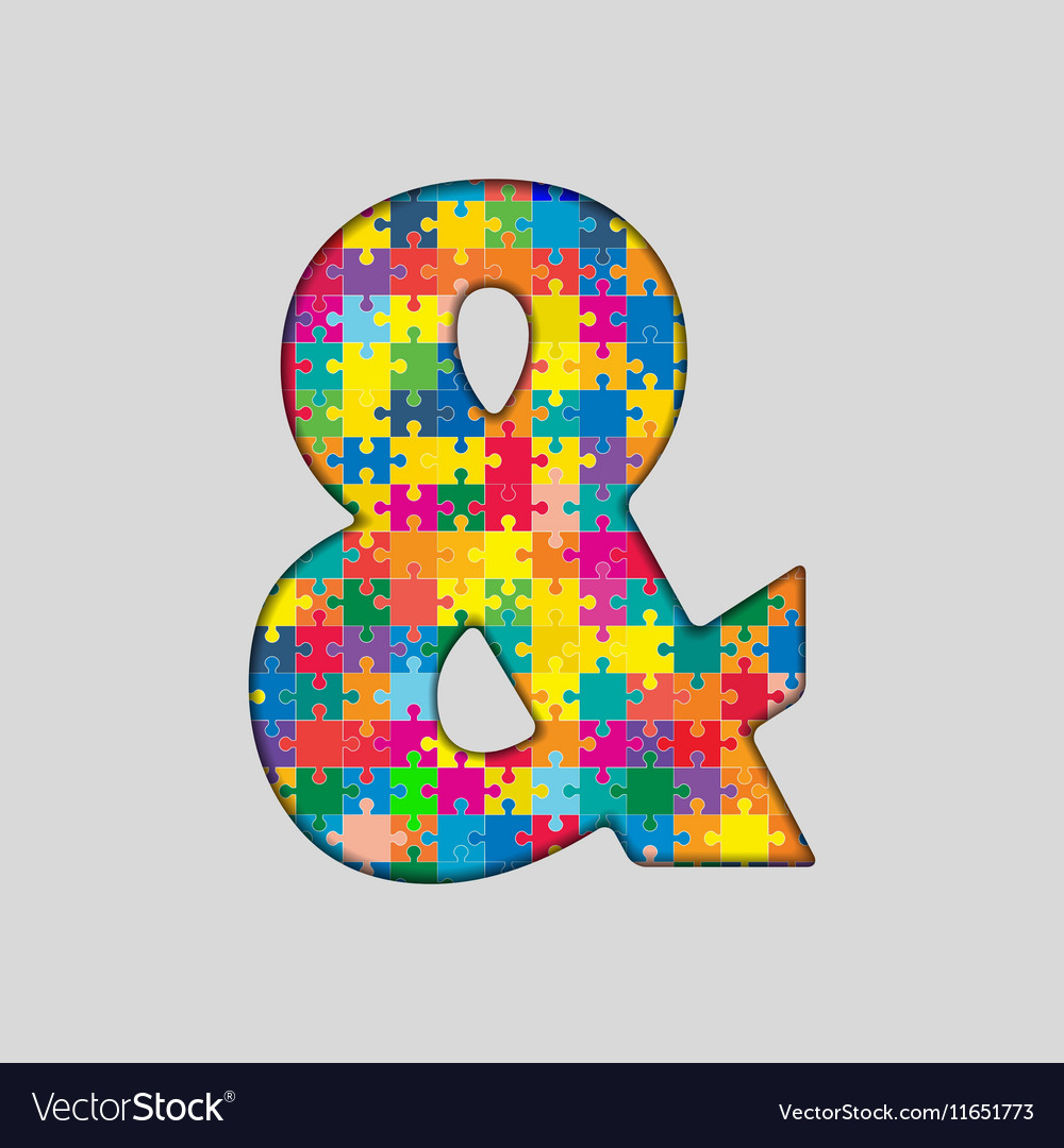 Color Puzzle Ampersand Mark Gigsaw Piece Vector Image vectorstock