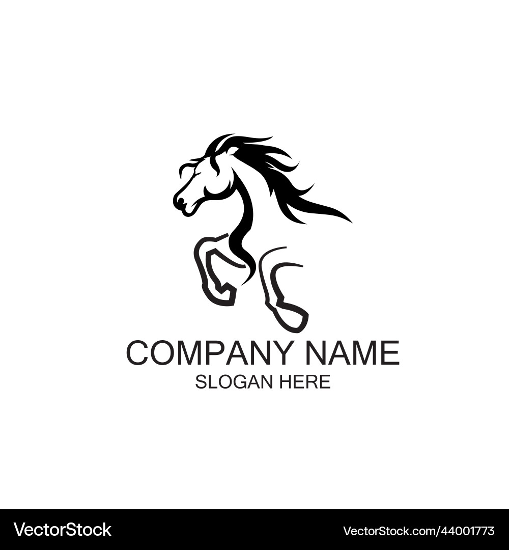 Elegant standing horse logo Royalty Free Vector Image