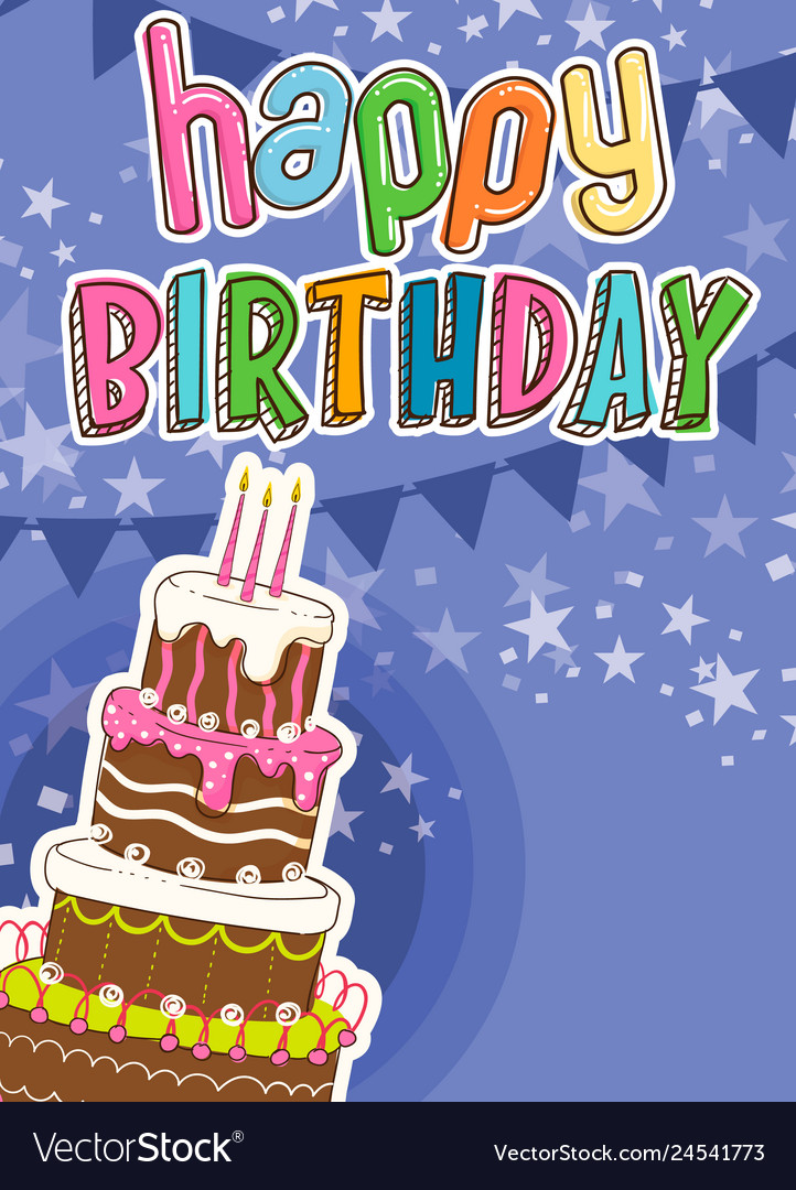 Happy birthday invitation card design Royalty Free Vector