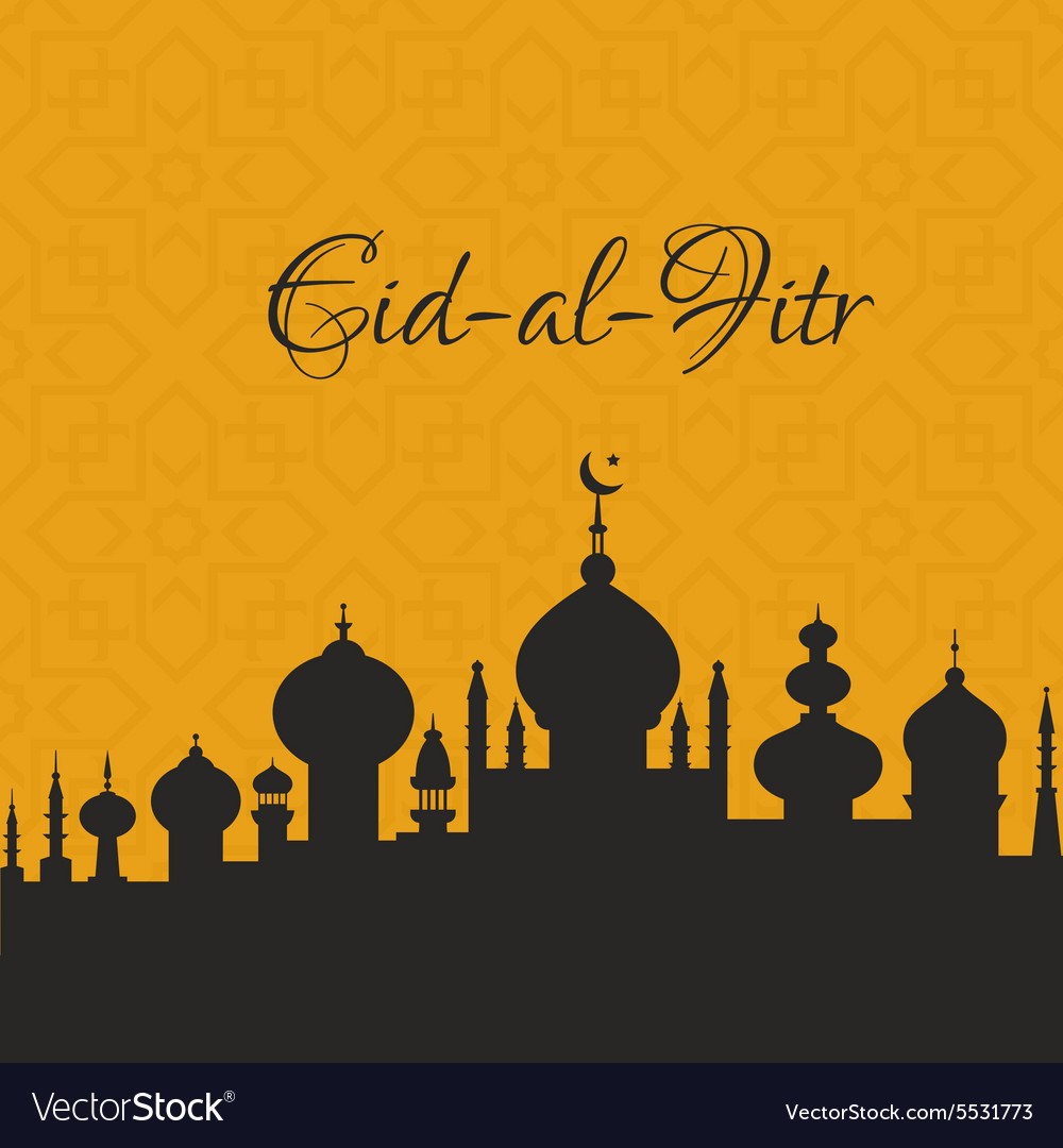 Mosque with ornament Royalty Free Vector Image