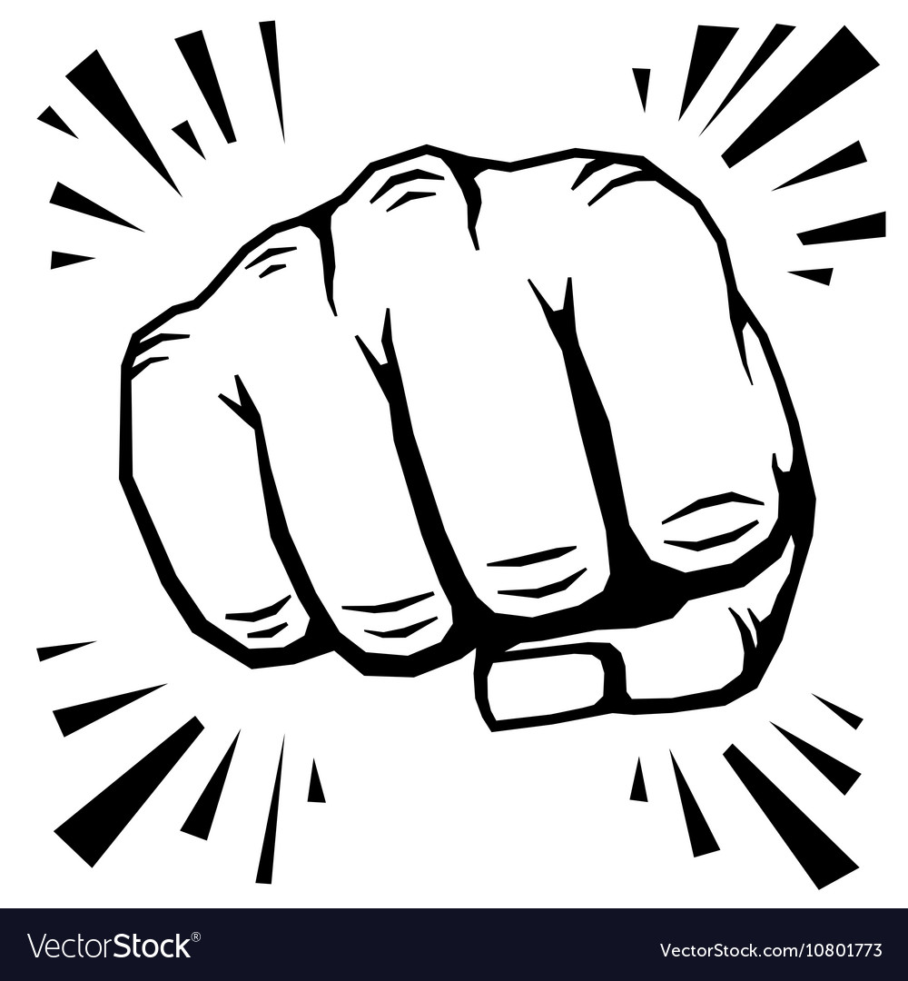 Punching fist hand Royalty Free Vector Image VectorStock