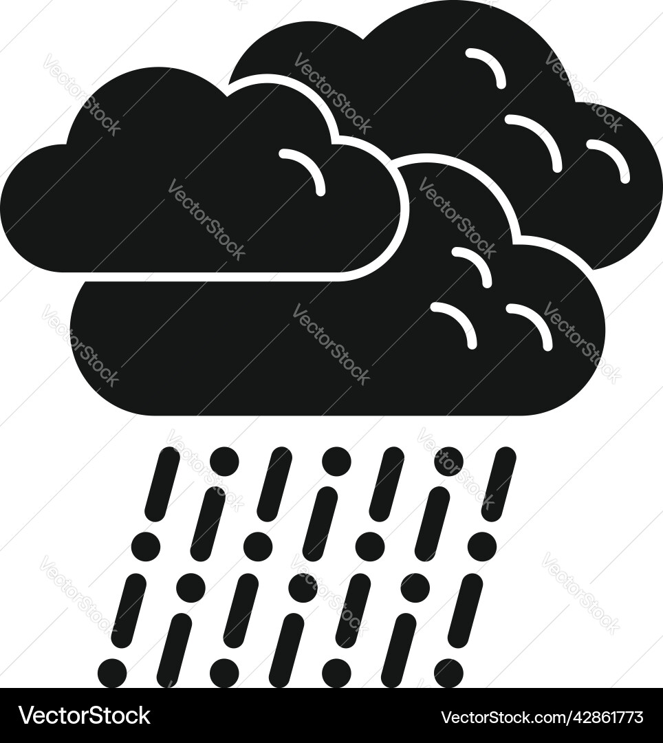 Rainy cloud icon simple cloudy rain Royalty Free Vector