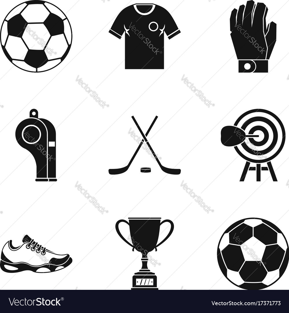 Referee icons set simple style Royalty Free Vector Image