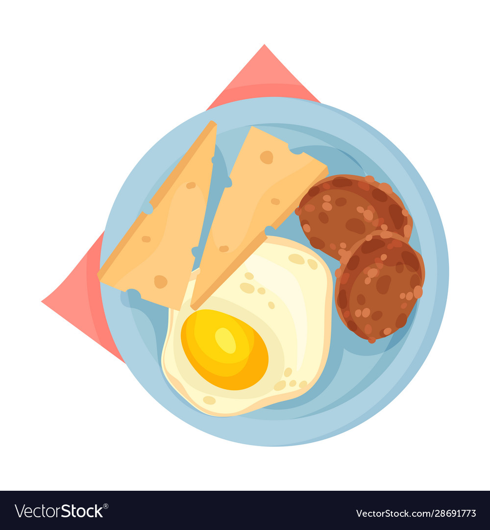 Scrambled egg served on plate with patty cakes and