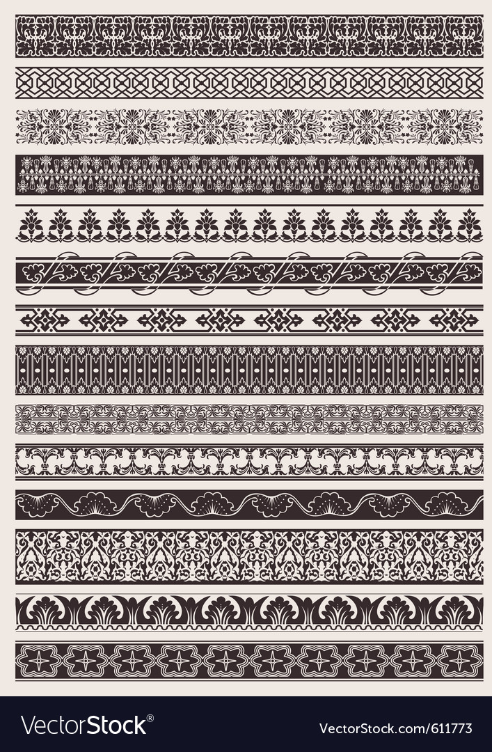 Seamless ornate border Royalty Free Vector Image