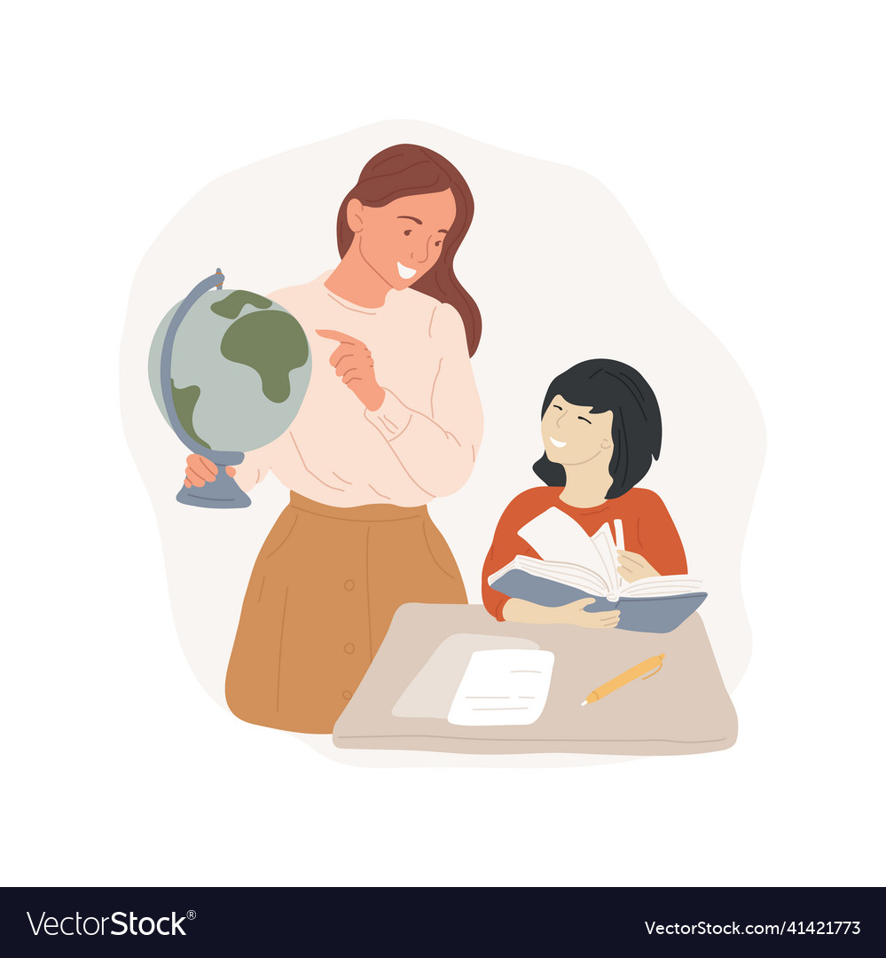 Social studies tutor isolated cartoon Royalty Free Vector