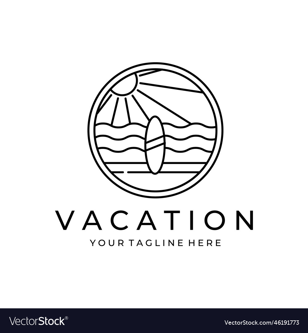 Summer travel vacation logo concept design Vector Image