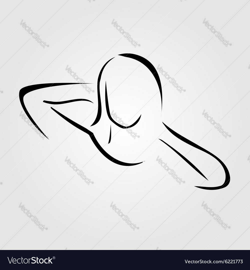 Woman giving herself a head massage Royalty Free Vector