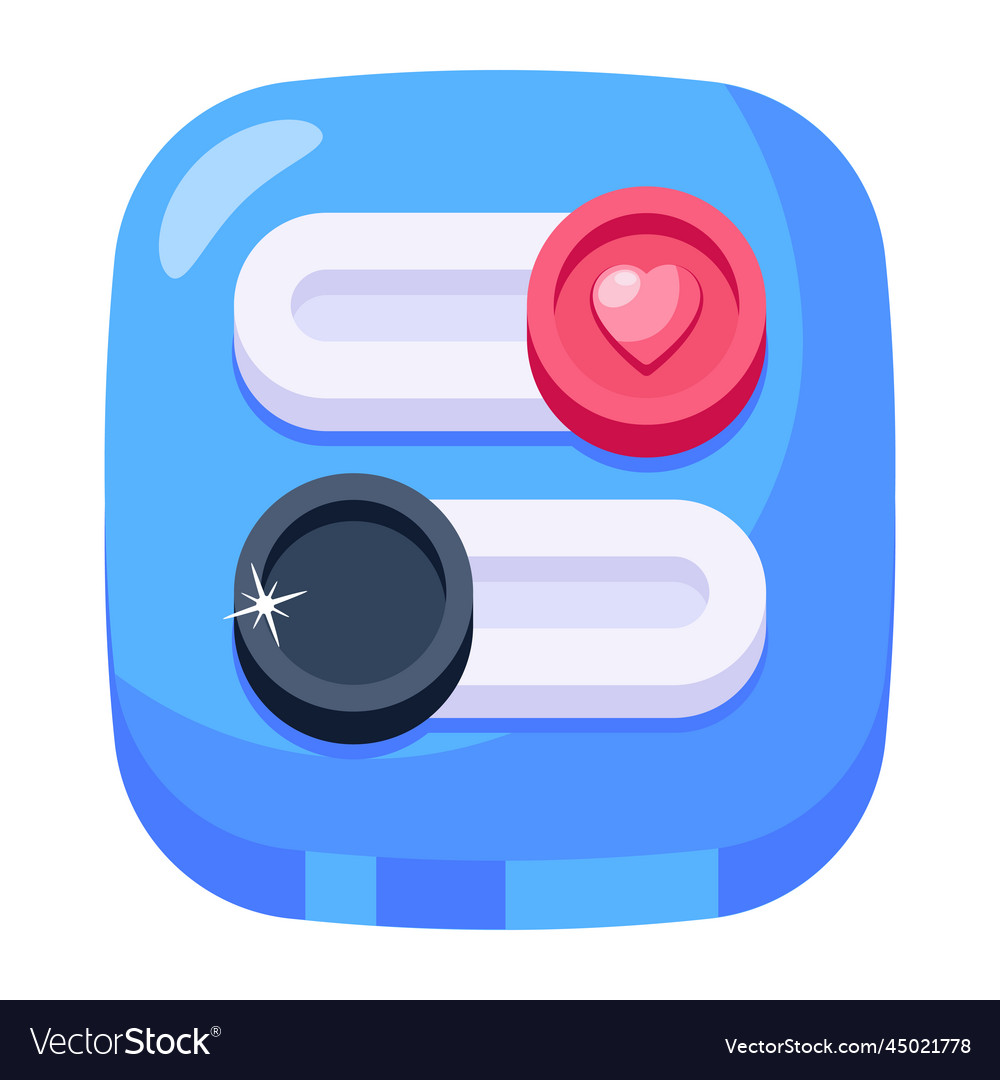 A 2d icon of toggle buttons Royalty Free Vector Image