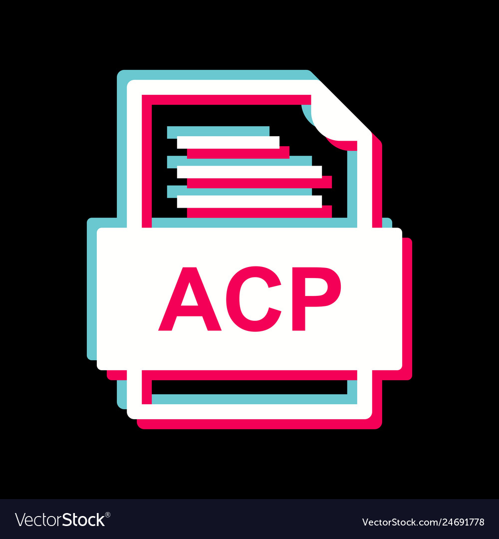 Acp file document icon Royalty Free Vector Image