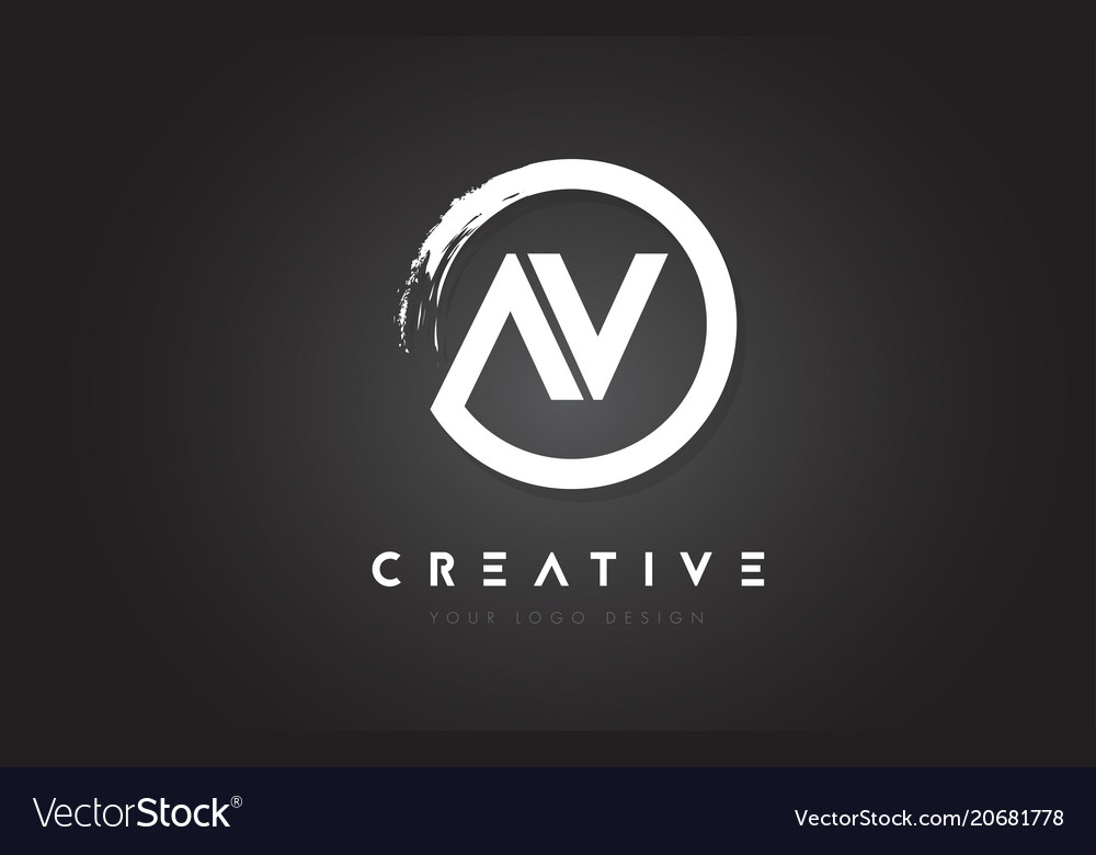 Av circular letter logo with circle brush design Vector Image