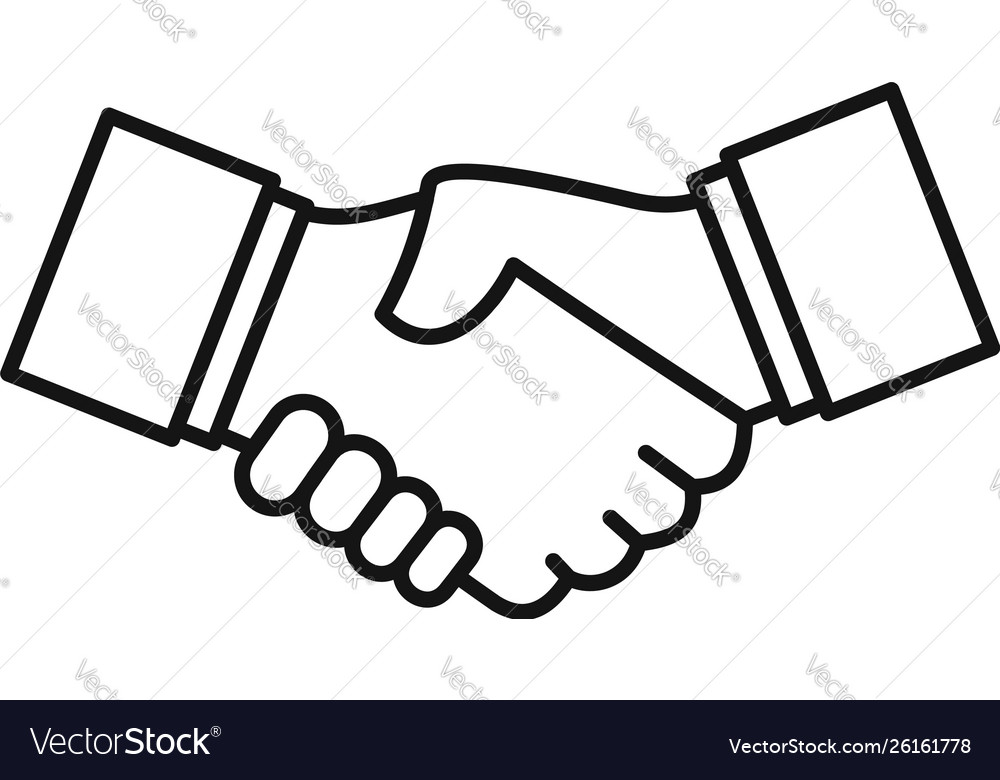 Handshake Icon - Download in Colored Outline Style