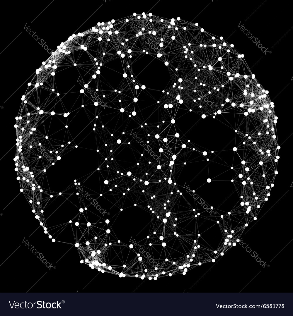 Connection structure wireframe Royalty Free Vector Image