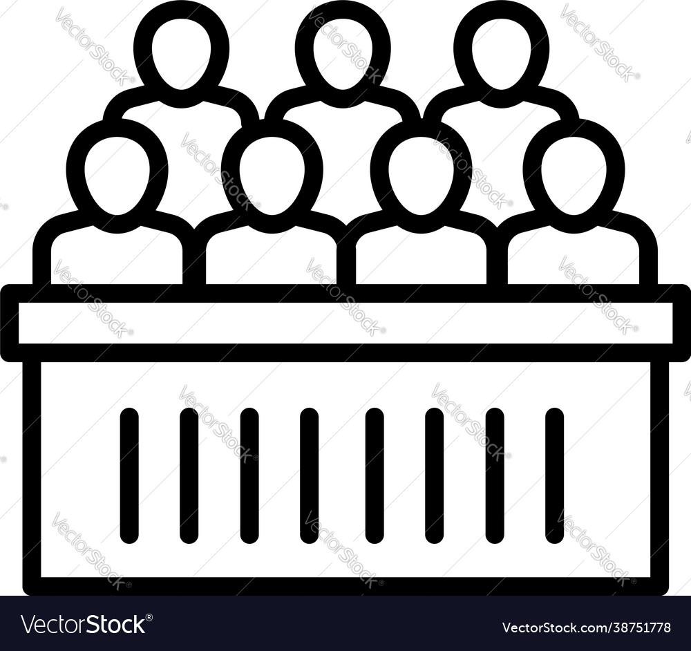 Courthouse jury bench icon outline style Vector Image