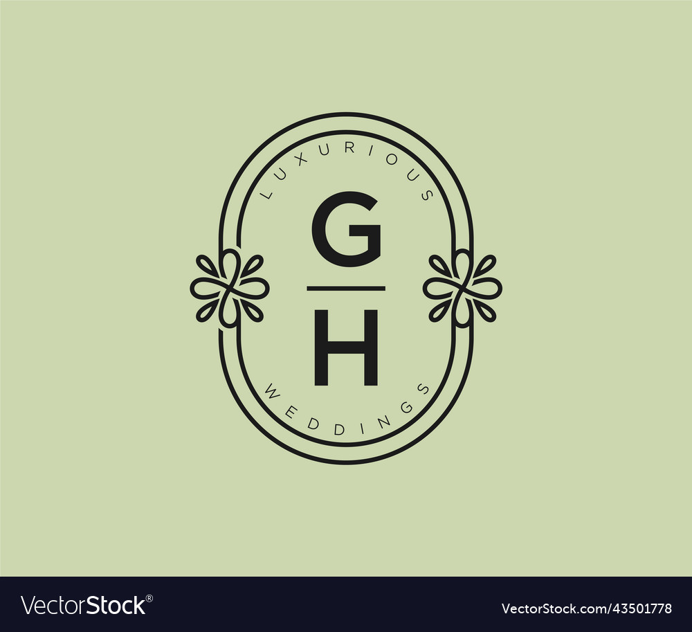 Gh initials letter wedding monogram logos Vector Image