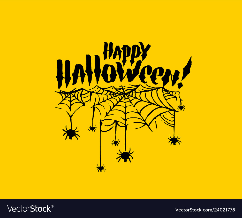 Happy Halloween Witch Pumpkin Background Vector Image