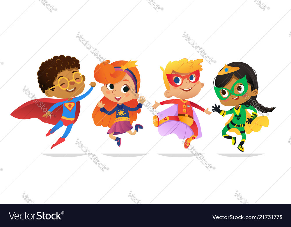 Multiracial boys and girls wearing colorful Vector Image