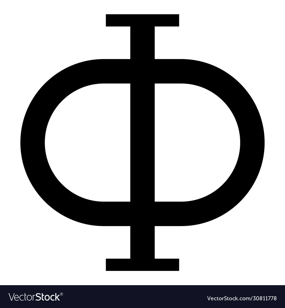 Phi greek symbol capital letter uppercase font Vector Image