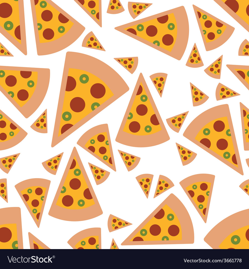 Pizza seamless pattern Royalty Free Vector Image