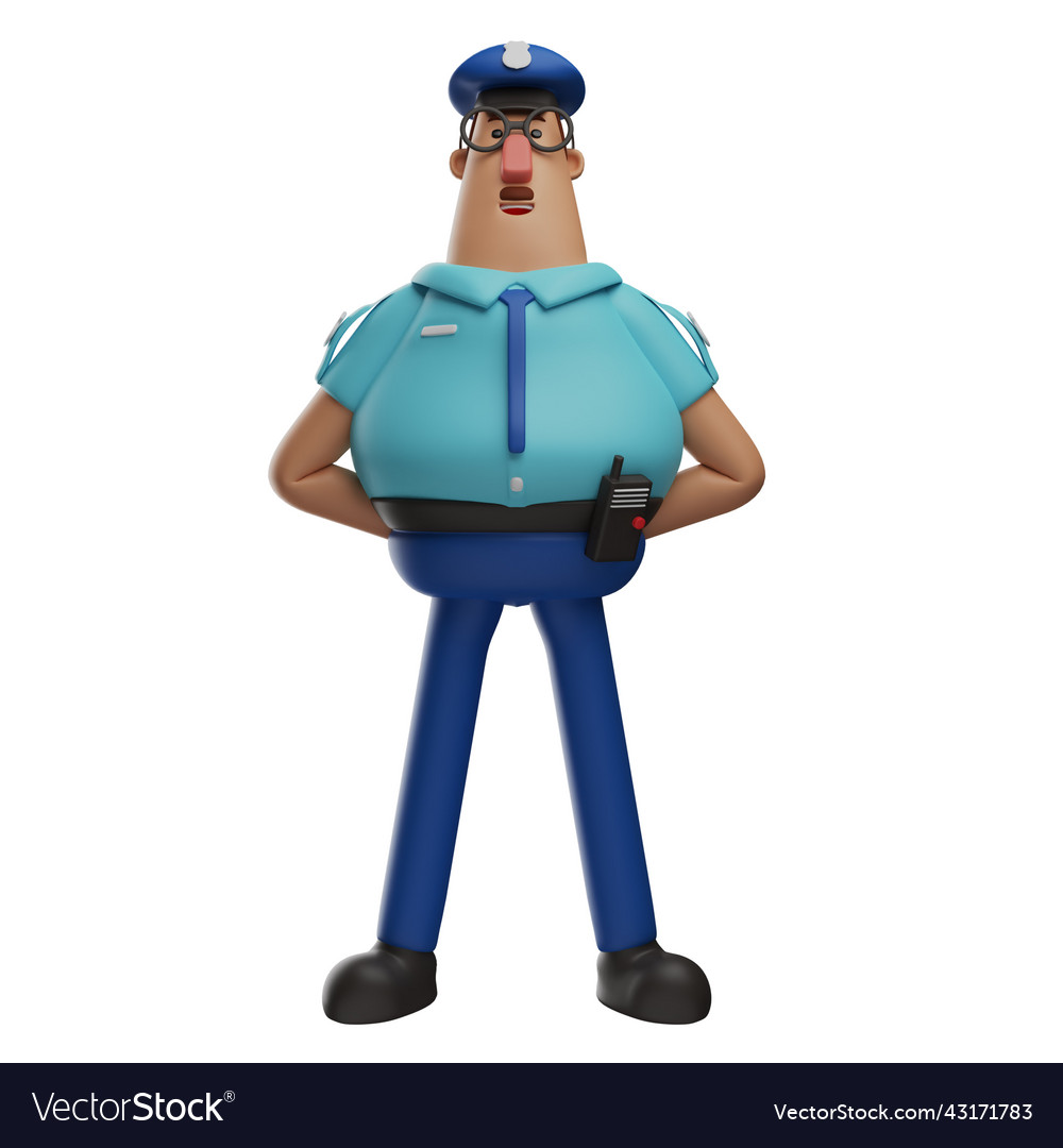 A dedicated police officer 3d cartoon design weari