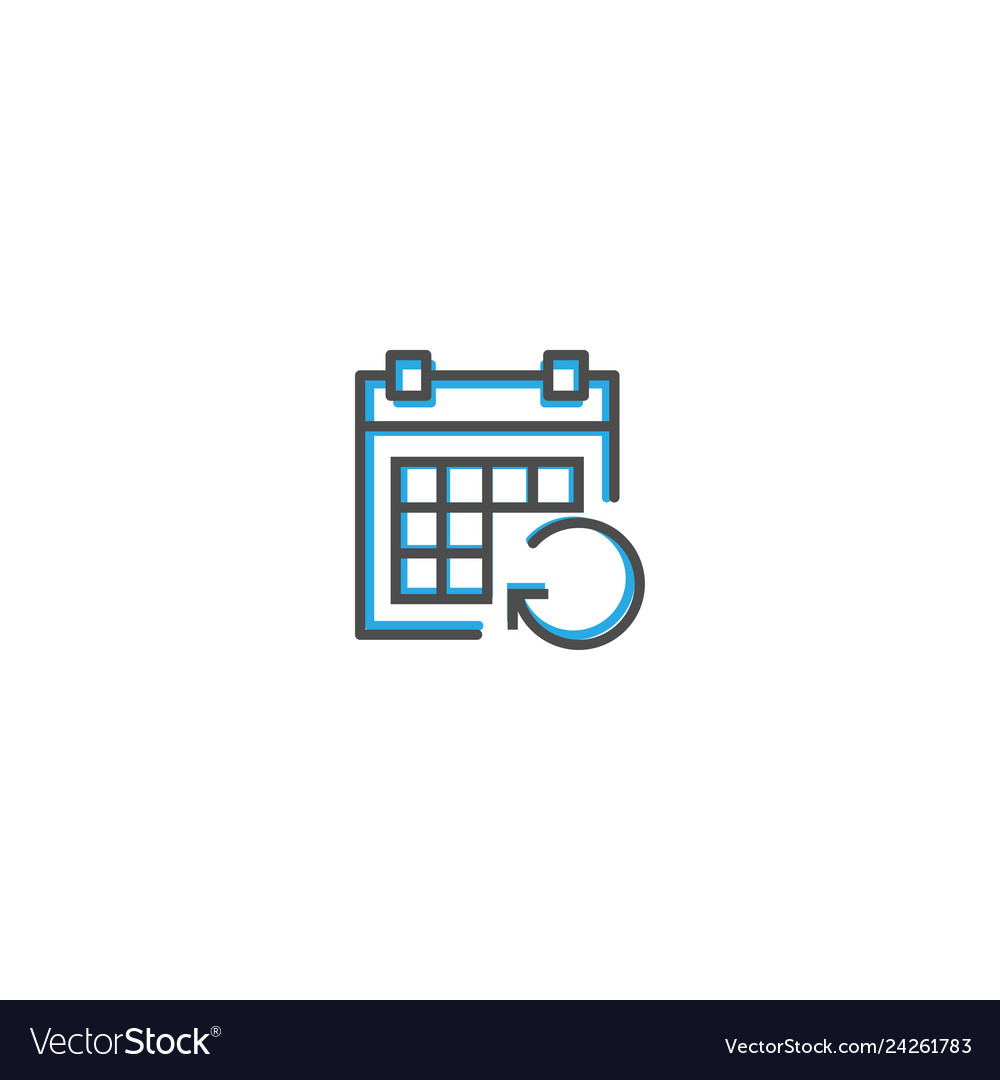 Calendar icon design interaction line Royalty Free Vector