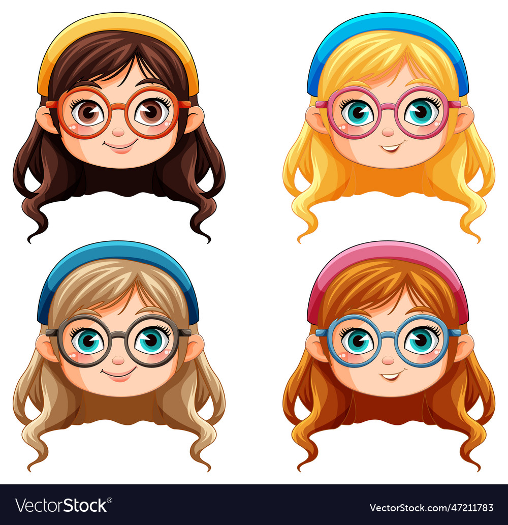 Cute nerdy girl cartoon character Royalty Free Vector Image