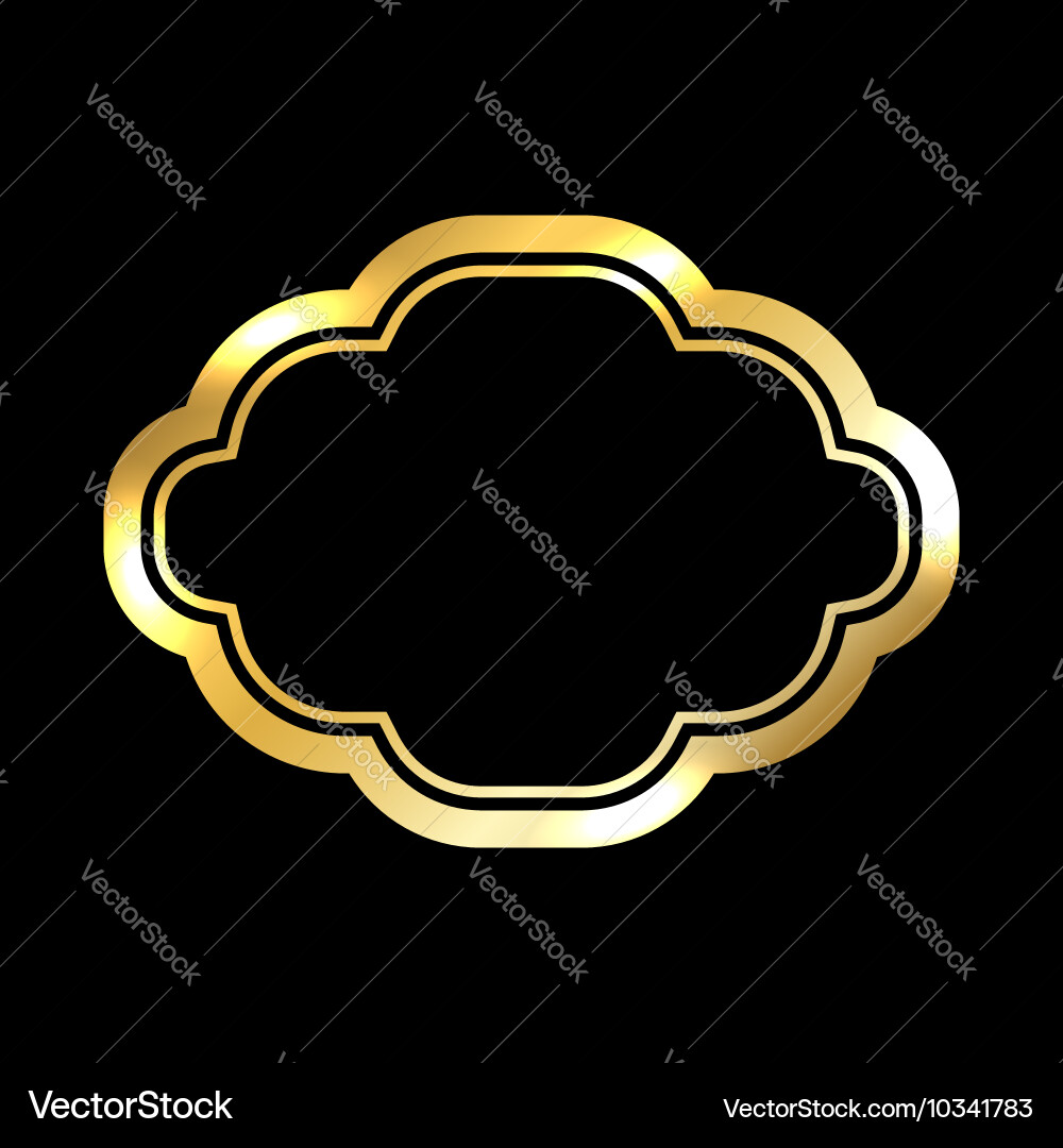 Gold frame simple golden black Royalty Free Vector Image