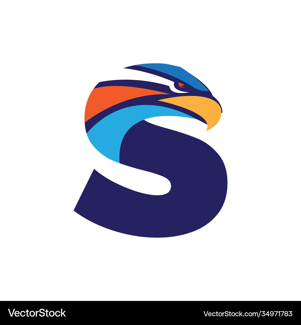 Letter s initial logo with eagle head template Vector Image