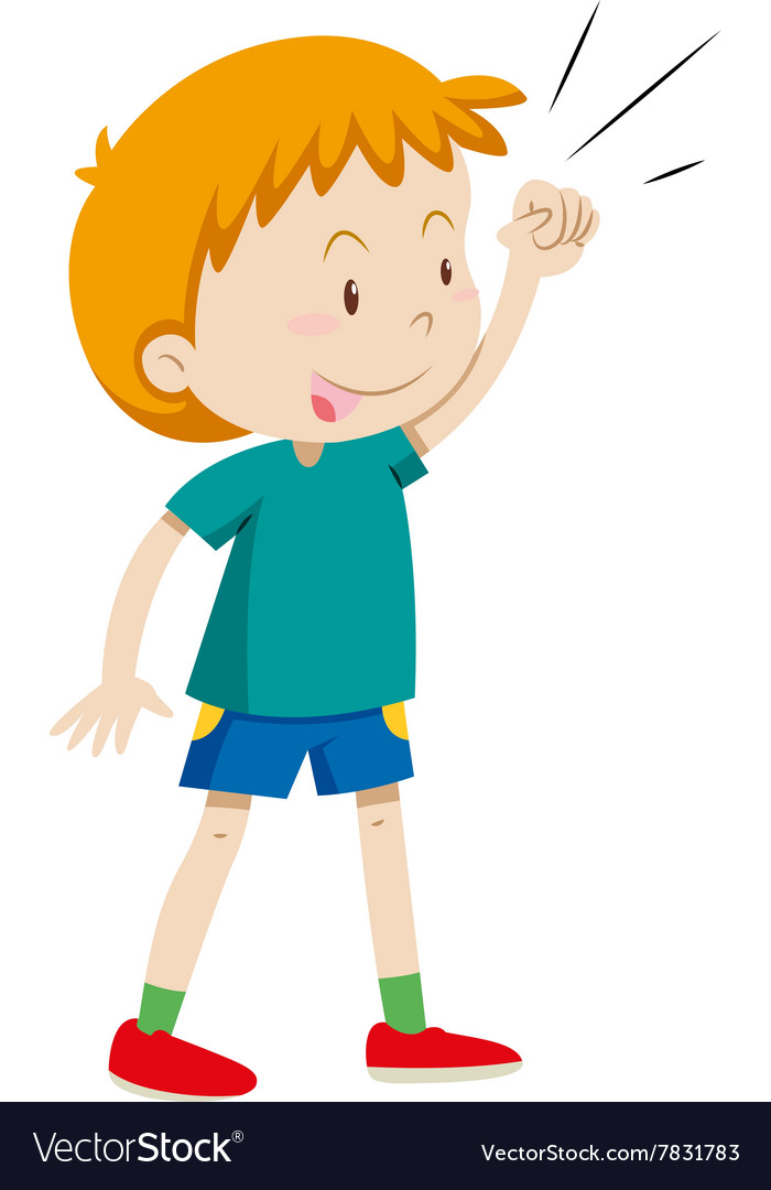 Little boy in green shirt Royalty Free Vector Image