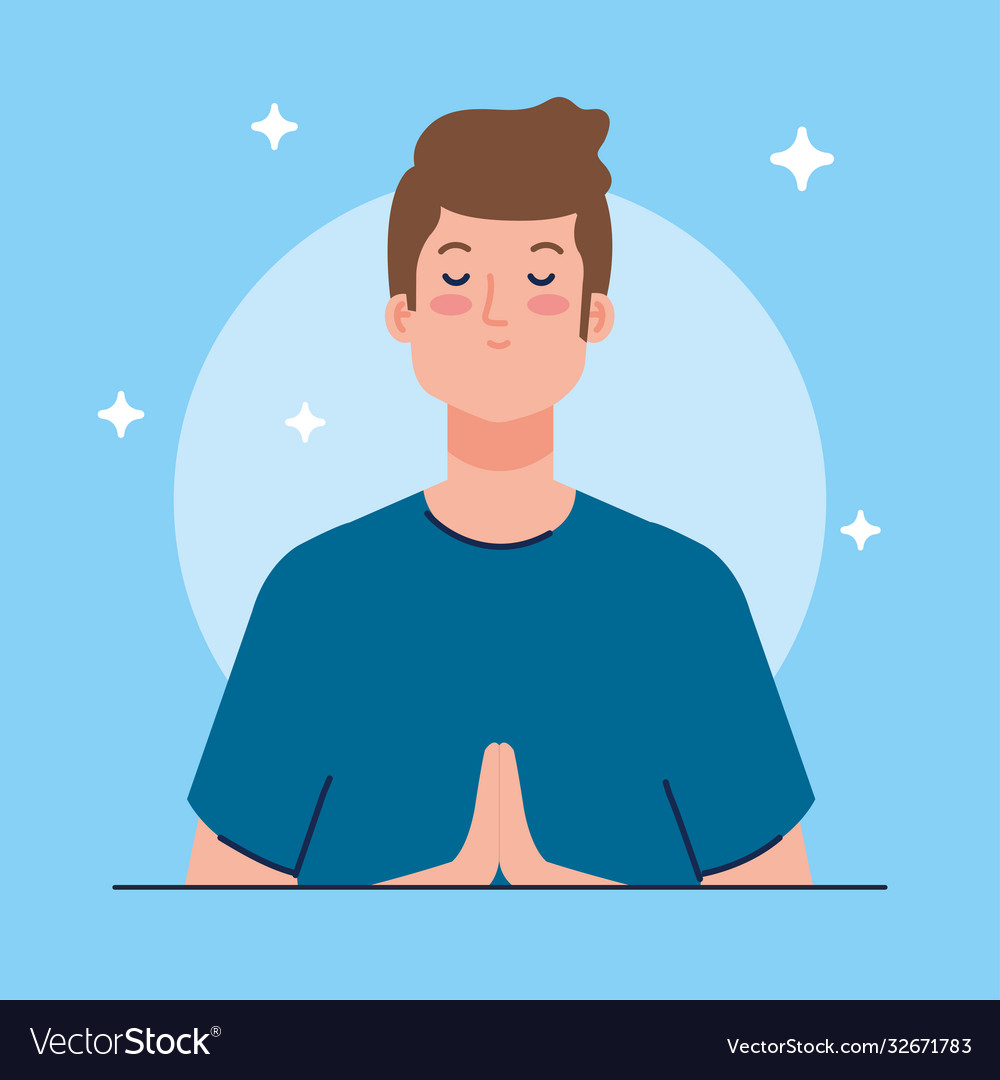 Meditating man activity for health mental Vector Image