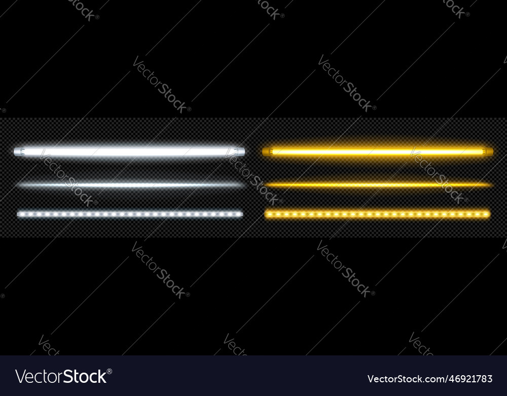 Neon tube lamp fluorescent led light bar Vector Image