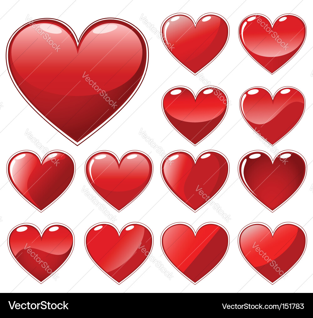 Set of beautiful hearts Royalty Free Vector Image
