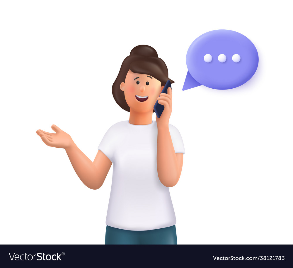 Young woman jane talking phone calling Royalty Free Vector