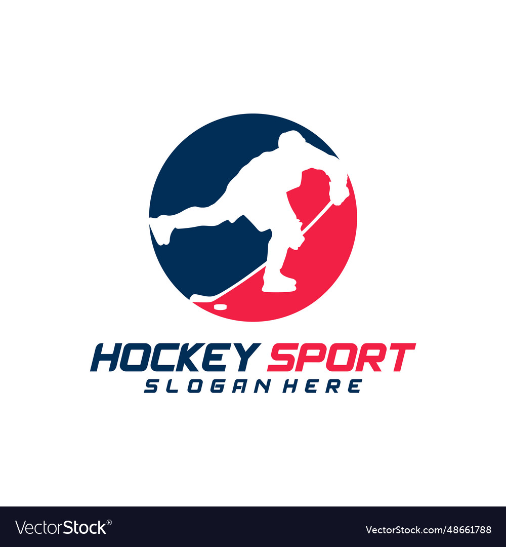 Hockey sport logo design template modern Vector Image